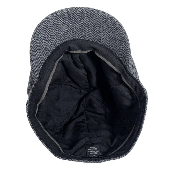 Jos. A. Bank Gray Herringbone Wool-Blend Newsboy Driver Flat Cap Mens SZ  L/XL - Picture 6 of 8